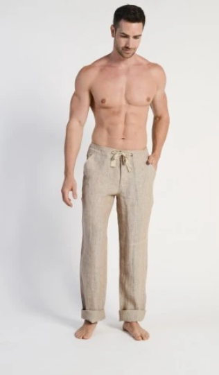 Hemp Drawstring Long Pants